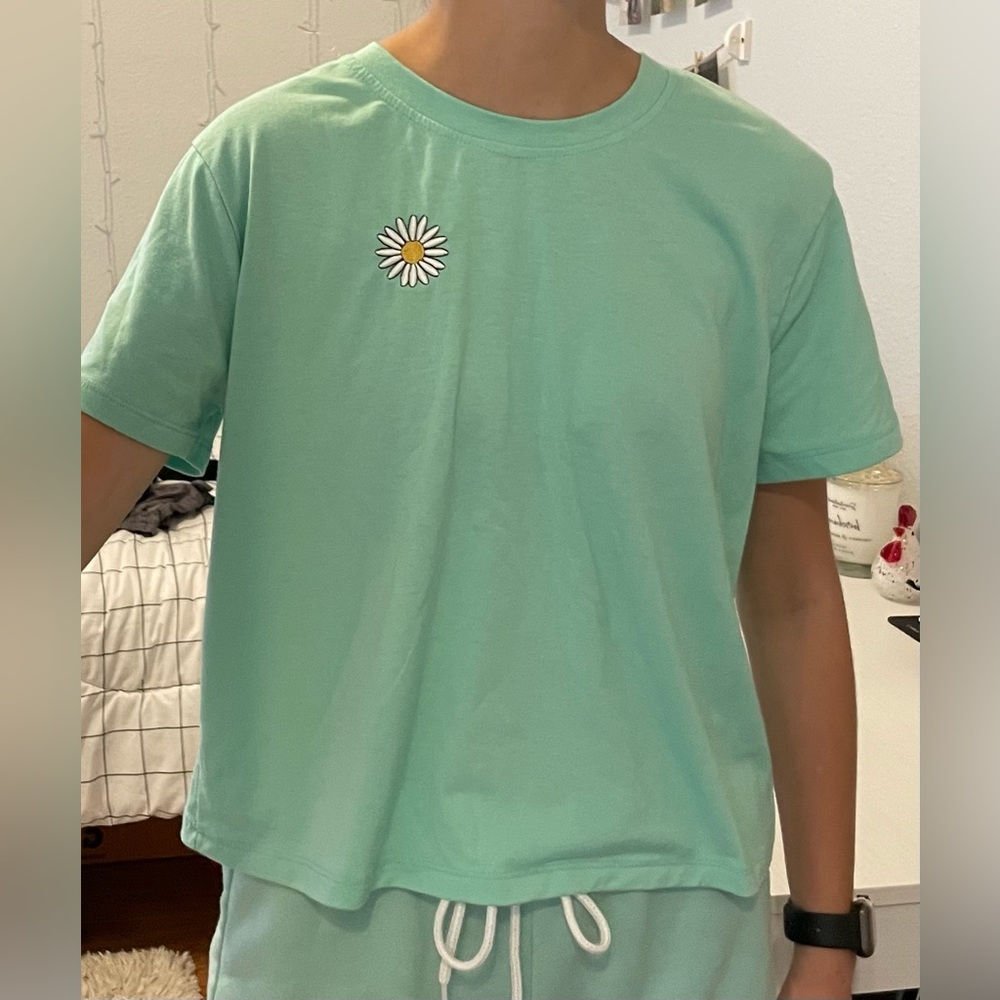 blue pj short sleeve shirt